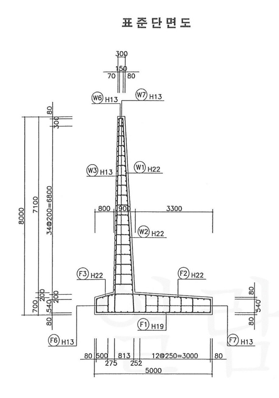 옹벽 건설피해 공사피해 설계도