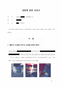 누수탐지, 누수감정 의견서